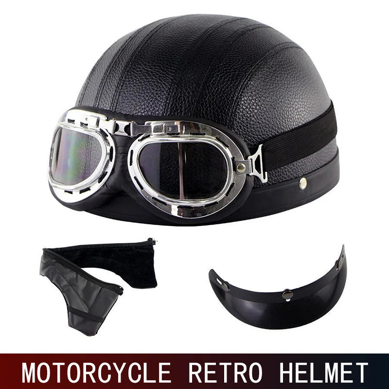 Retro Half-Face Riding Helmet