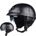 Retro PU Half-Face Helmet