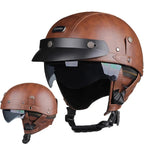 Retro PU Half-Face Helmet