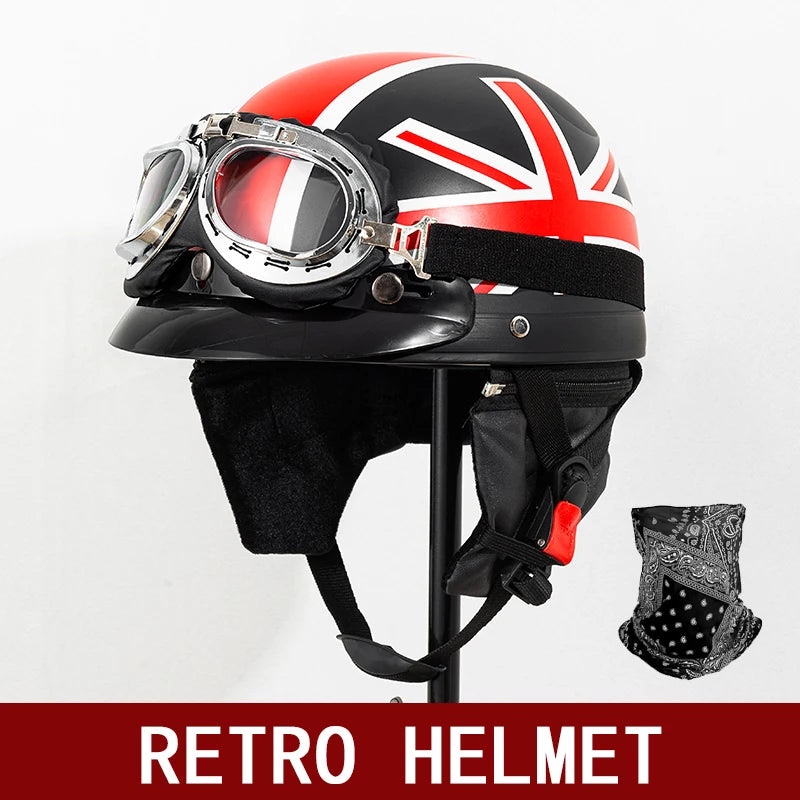 Retro Half-Face Riding Helmet