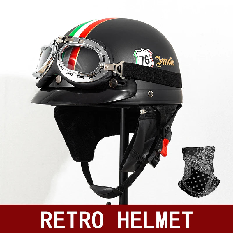 Retro Half-Face Riding Helmet