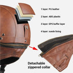 Retro PU Half-Face Helmet