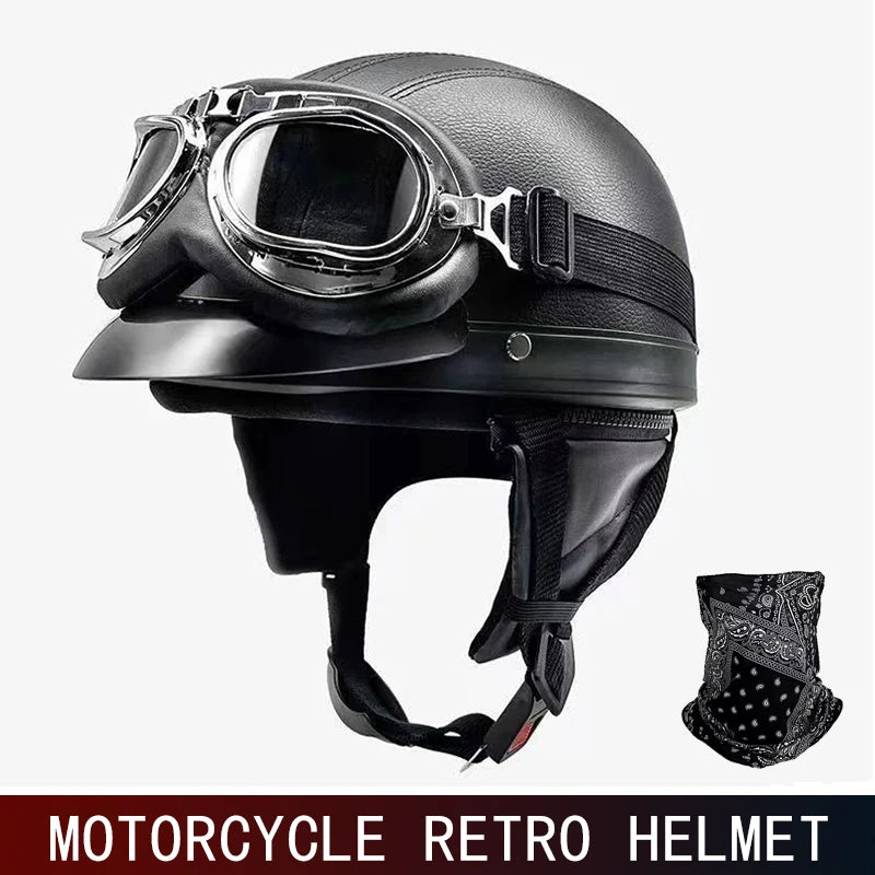 Retro Half-Face Riding Helmet